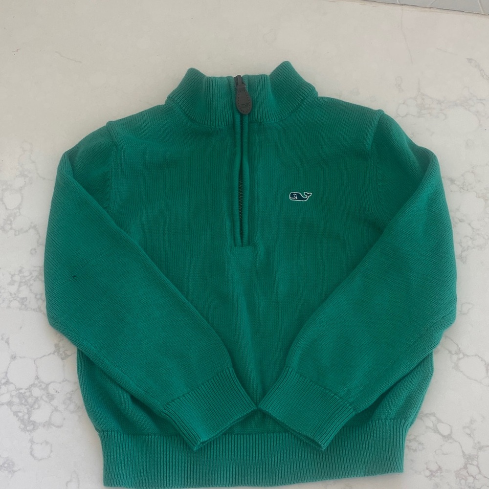 Vineyard Vines Teal Zip-Up Sweater